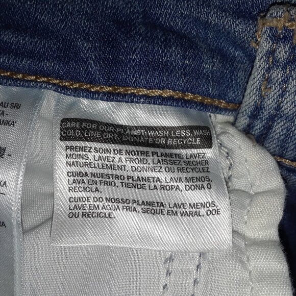 Levi's High Rise Straight 724 Jeans Classic Blue Distressed - Picture 9 of 9